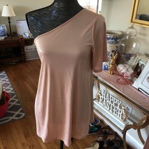 Shimmery Pink One Sleeve Maternity Tee
